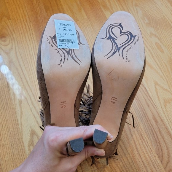 NWT Jean-Michel Cazabat Pepe Suede Fringed Boots - Picture 12 of 16